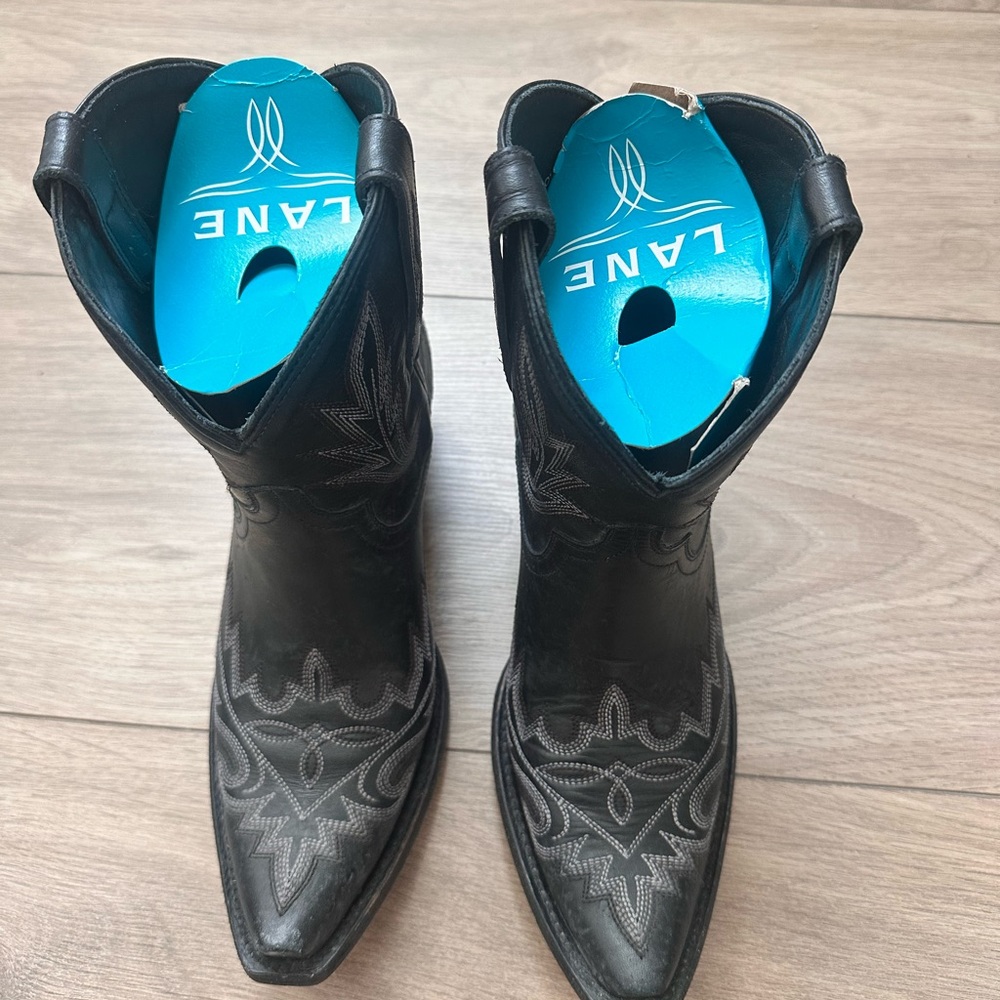 Lane Black Heeled Boots for Women